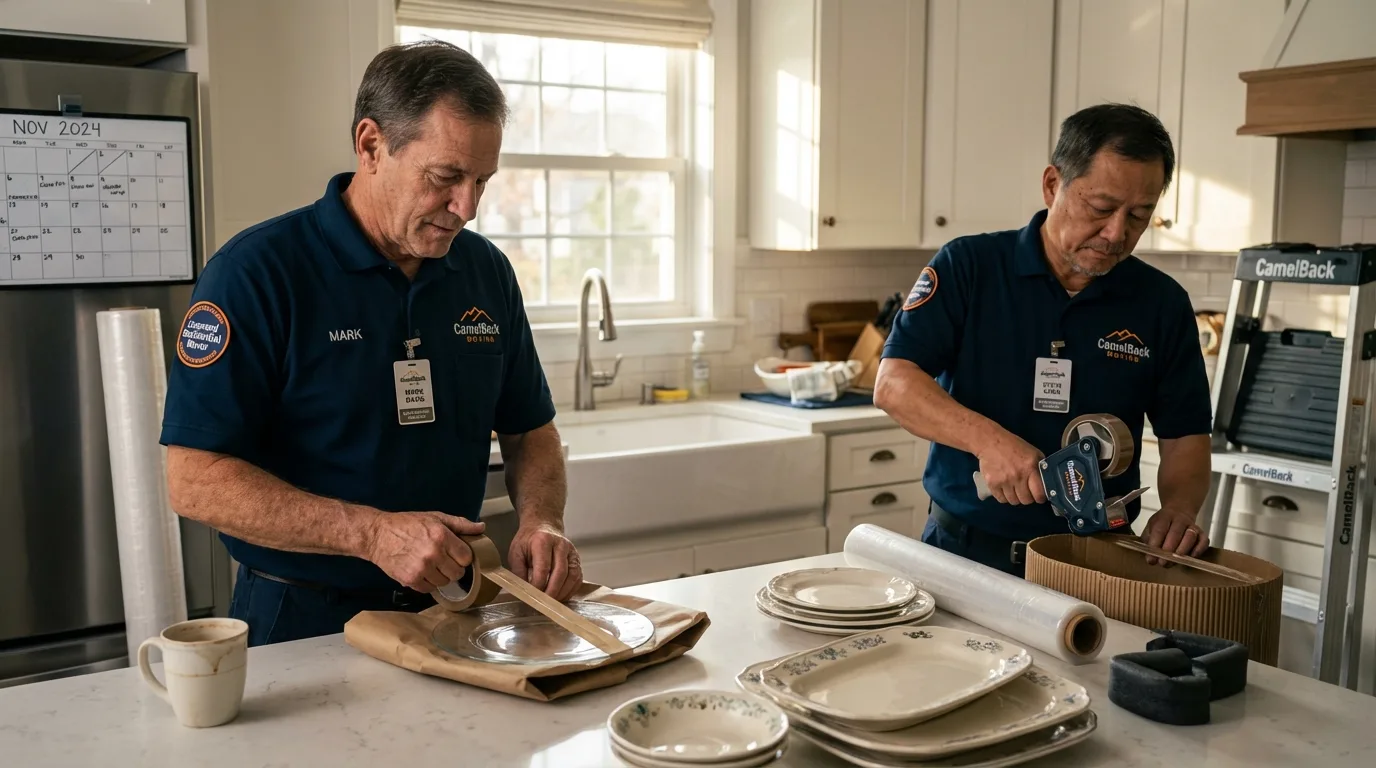 Professional crew packing kitchen dishware in Gold Beach, OR