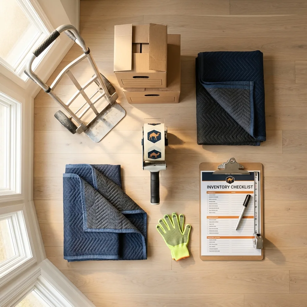 Professional moving supplies and packing materials layout for Gold Beach residential relocations